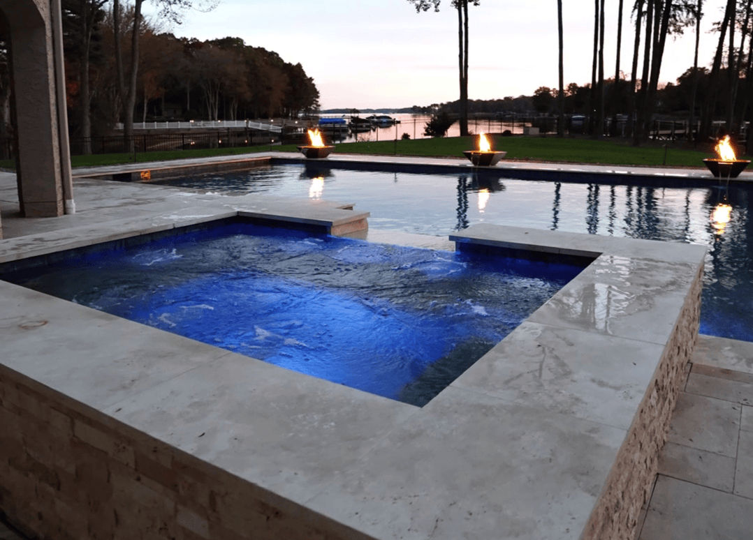 Premium backyard pool with crystal clear water